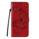 For Huawei Honor X10 3D Butterflies Embossing Pattern Horizontal Flip Leather Case with Holder & Card Slot & Wallet & Lanyard(Red) - 2