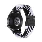 20mm Snap Button Nylon Braided Watch Band(Black White) - 1