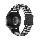 20mm Snap Button Nylon Braided Watch Band(Wave Pattern Black White) - 1