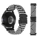 20mm Snap Button Nylon Braided Watch Band(Wave Pattern Black White) - 2