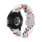 20mm Snap Button Nylon Braided Watch Band(White Rainbow) - 1