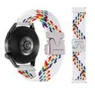 20mm Snap Button Nylon Braided Watch Band(White Rainbow) - 2