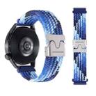 20mm Snap Button Nylon Braided Watch Band(Colorful Blue) - 2