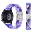 20mm Snap Button Nylon Braided Watch Band(Colorful Purple) - 2