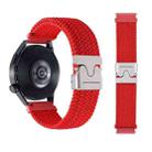 22mm Snap Button Nylon Braided Watch Band(Red) - 2