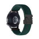 22mm Snap Button Nylon Braided Watch Band(Jungle Green) - 1