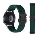 22mm Snap Button Nylon Braided Watch Band(Jungle Green) - 2