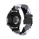 22mm Snap Button Nylon Braided Watch Band(Black White) - 1