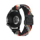 22mm Snap Button Nylon Braided Watch Band(Black Rainbow) - 1