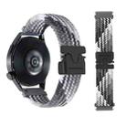 22mm Snap Button Nylon Braided Watch Band(Colorful Black) - 2