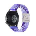 22mm Snap Button Nylon Braided Watch Band(Colorful Purple) - 1