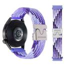 22mm Snap Button Nylon Braided Watch Band(Colorful Purple) - 2
