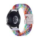 22mm Snap Button Nylon Braided Watch Band(Official Rainbow) - 1