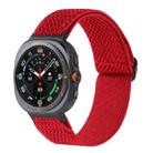 For Samsung Galaxy Watch Ultra 47mm Wave Pattern Nylon Braided Watch Band(Red) - 1