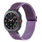 For Samsung Galaxy Watch Ultra 47mm Wave Pattern Nylon Braided Watch Band(Lilac) - 1