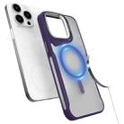 For iPhone 13 Pro Max / 12 Pro Max Metal Bracket MagSafe Magnetic Phone Case(Purple) - 1