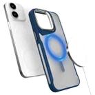 For iPhone 12 / 12 Pro Metal Bracket MagSafe Magnetic Phone Case(Blue) - 1