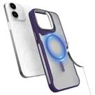 For iPhone 12 / 12 Pro Metal Bracket MagSafe Magnetic Phone Case(Purple) - 1