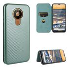 For Nokia 5.3 Carbon Fiber Texture Horizontal Flip TPU + PC + PU Leather Case with Card Slot(Green) - 1