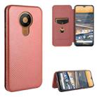 For Nokia 5.3 Carbon Fiber Texture Horizontal Flip TPU + PC + PU Leather Case with Card Slot(Brown) - 1