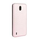 For Nokia C1 Carbon Fiber Texture Horizontal Flip TPU + PC + PU Leather Case with Card Slot(Pink) - 3