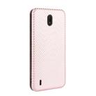 For Nokia C2 Carbon Fiber Texture Horizontal Flip TPU + PC + PU Leather Case with Card Slot(Pink) - 3