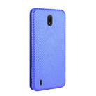 For Nokia C2 Carbon Fiber Texture Horizontal Flip TPU + PC + PU Leather Case with Card Slot(Blue) - 3