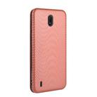 For Nokia C2 Carbon Fiber Texture Horizontal Flip TPU + PC + PU Leather Case with Card Slot(Brown) - 3