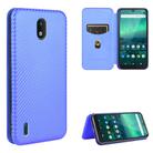 For Nokia 1.3 Carbon Fiber Texture Horizontal Flip TPU + PC + PU Leather Case with Card Slot(Blue) - 1