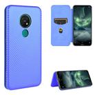 For Nokia 7.2 & 6.2 Carbon Fiber Texture Horizontal Flip TPU + PC + PU Leather Case with Card Slot(Blue) - 1