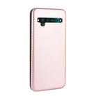 For TCL 10 Pro Carbon Fiber Texture Horizontal Flip TPU + PC + PU Leather Case with Card Slot(Pink) - 3