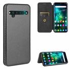 For TCL 10 Pro Carbon Fiber Texture Horizontal Flip TPU + PC + PU Leather Case with Card Slot(Black) - 1