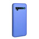 For TCL 10 Pro Carbon Fiber Texture Horizontal Flip TPU + PC + PU Leather Case with Card Slot(Blue) - 3