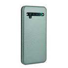 For TCL 10 Pro Carbon Fiber Texture Horizontal Flip TPU + PC + PU Leather Case with Card Slot(Green) - 3