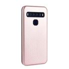 For TCL 10 Lite Carbon Fiber Texture Horizontal Flip TPU + PC + PU Leather Case with Card Slot(Pink) - 3