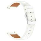 18mm Square Leather Silver Buckle Watch Band(White) - 2