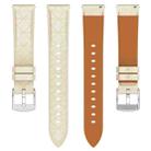 18mm Square Leather Silver Buckle Watch Band(Apricot) - 3