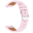 20mm Square Leather Silver Buckle Watch Band(Pink) - 2