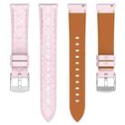 20mm Square Leather Silver Buckle Watch Band(Pink) - 3