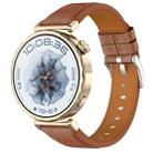 20mm Square Leather Silver Buckle Watch Band(Brown) - 1