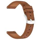 20mm Square Leather Silver Buckle Watch Band(Brown) - 2