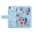 For iPhone SE 2022 / 2020 Floral Pattern Leather Phone Case with Lanyard(Light Blue) - 3