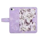 For iPhone SE 2022 / 2020 Floral Pattern Leather Phone Case with Lanyard(Light Purple) - 3