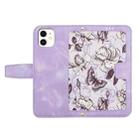 For iPhone 11 Floral Pattern Leather Phone Case with Lanyard(Light Purple) - 3