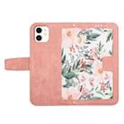 For iPhone 11 Floral Pattern Leather Phone Case with Lanyard(Pink) - 3