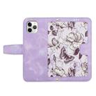 For iPhone 11 Pro Floral Pattern Leather Phone Case with Lanyard(Light Purple) - 3
