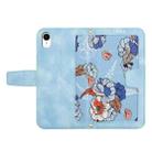 For iPhone XR Floral Pattern Leather Phone Case with Lanyard(Light Blue) - 3