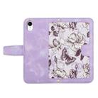 For iPhone XR Floral Pattern Leather Phone Case with Lanyard(Light Purple) - 3