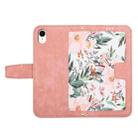 For iPhone XR Floral Pattern Leather Phone Case with Lanyard(Pink) - 3