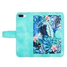 For iPhone 8 Plus / 7 Plus Floral Pattern Leather Phone Case with Lanyard(Green) - 3